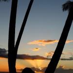 Sun and Beach with Sunset in Marinique